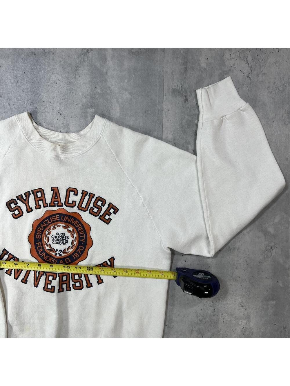 Vintage 80’s White Syracuse University Crewneck Sweater - Picture 5 of 6